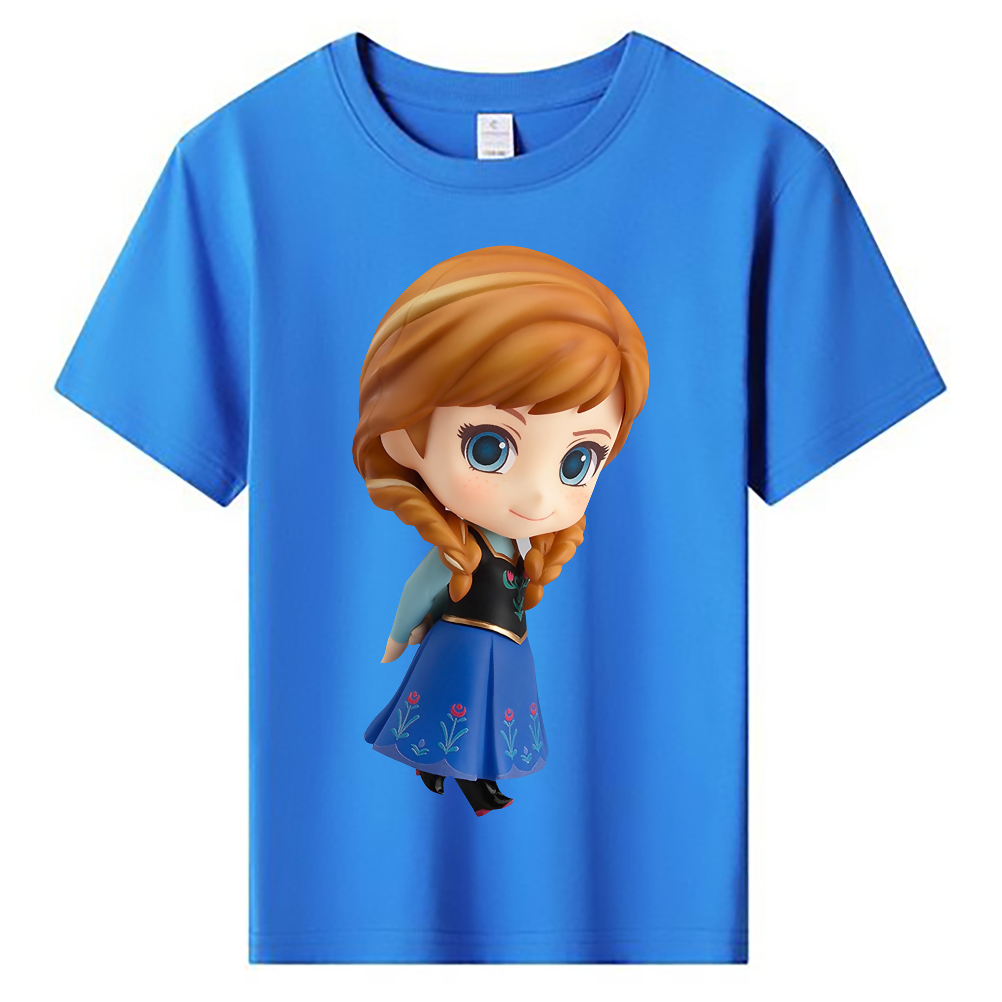 （画像用） アナと雪の女王 アンナ エルサ Frozen Anna Elsa 綿100％キッズTシャツ（フロントプリント）